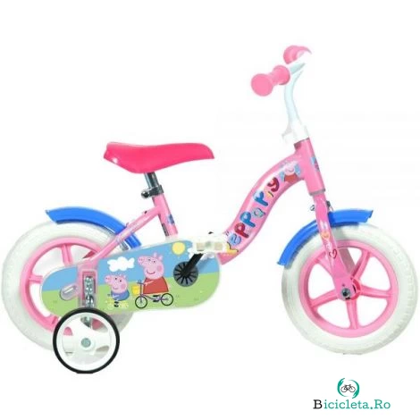 Bicicleta copii 10inch, pentru copii peste 3 ani, peppa pig 108L-PIG Dino Bikes