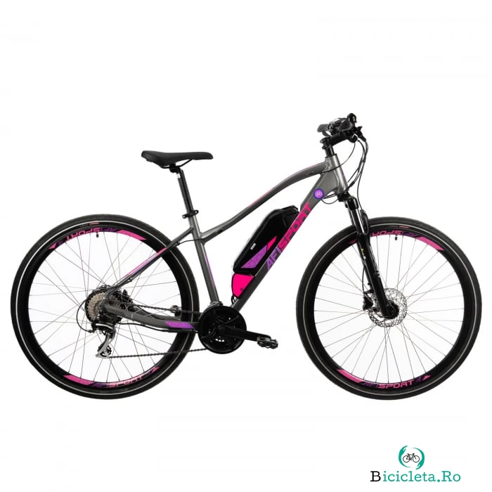Bicicleta Electrica Afisport C17 - 28 Inch, S-M, Gri-Mov