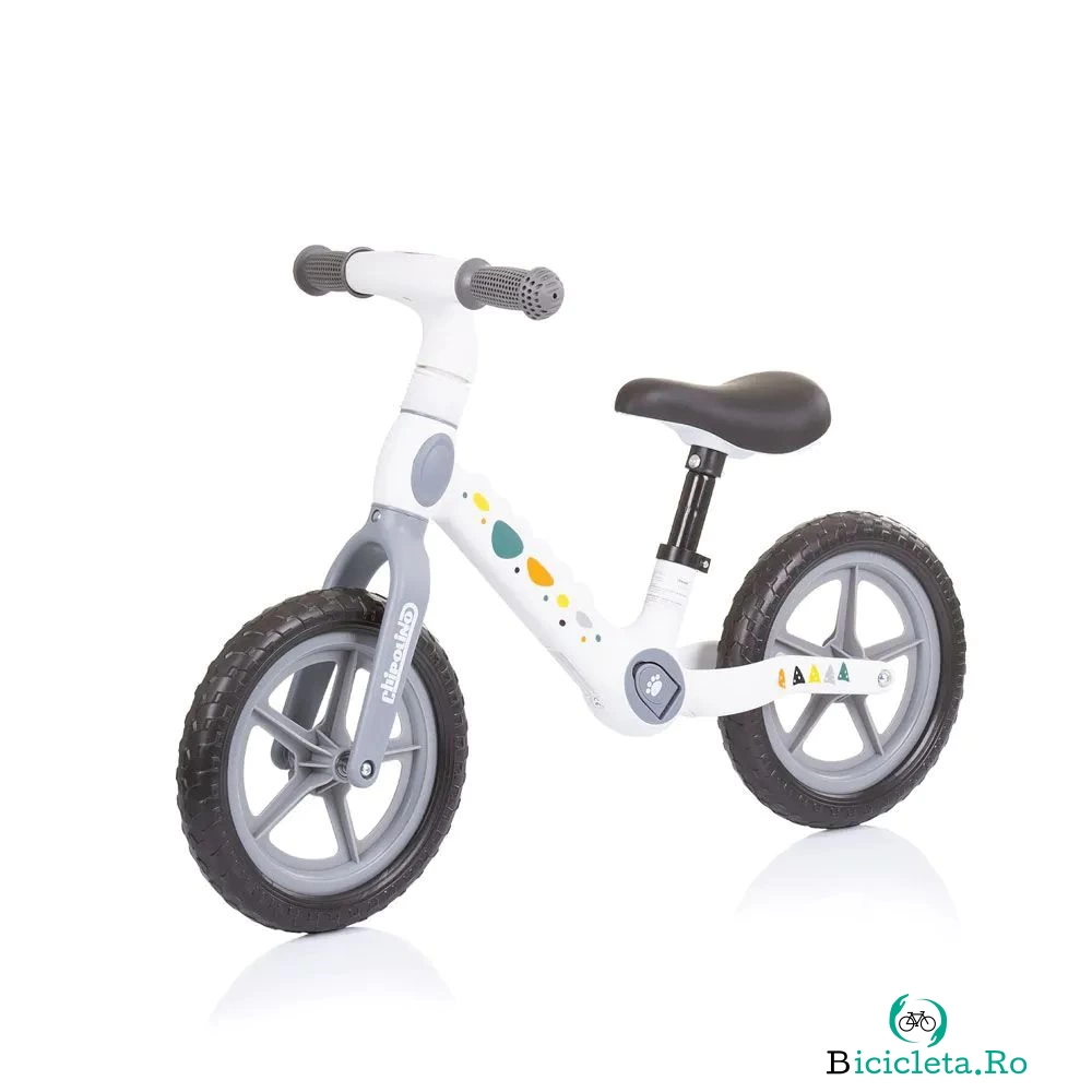 Bicicleta fara pedale Chipolino Balance Dino 2023 White Grey