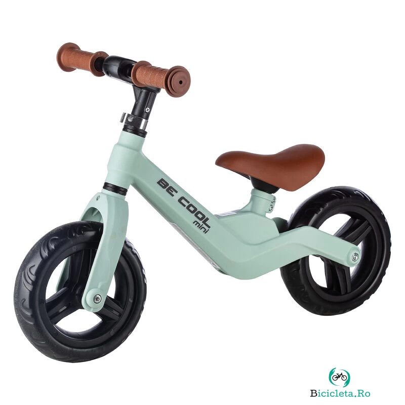 Bicicleta fara pedale, FreeON, Be Cool Mini, Cu ghidon si sa reglabile, Roti din EVA, Pana in 30 Kg, Roti 8 inch, 12 luni+, Verde
