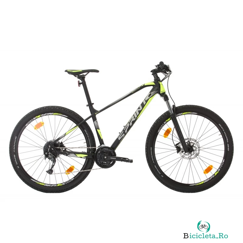 Bicicleta MTB Sprint Apolon 29 Negru Mat/Verde Neon 480 mm