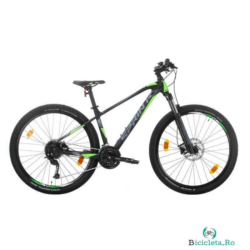 Bicicleta MTB Sprint Apolon 27.5 Negru Mat/Verde Neon 400 mm