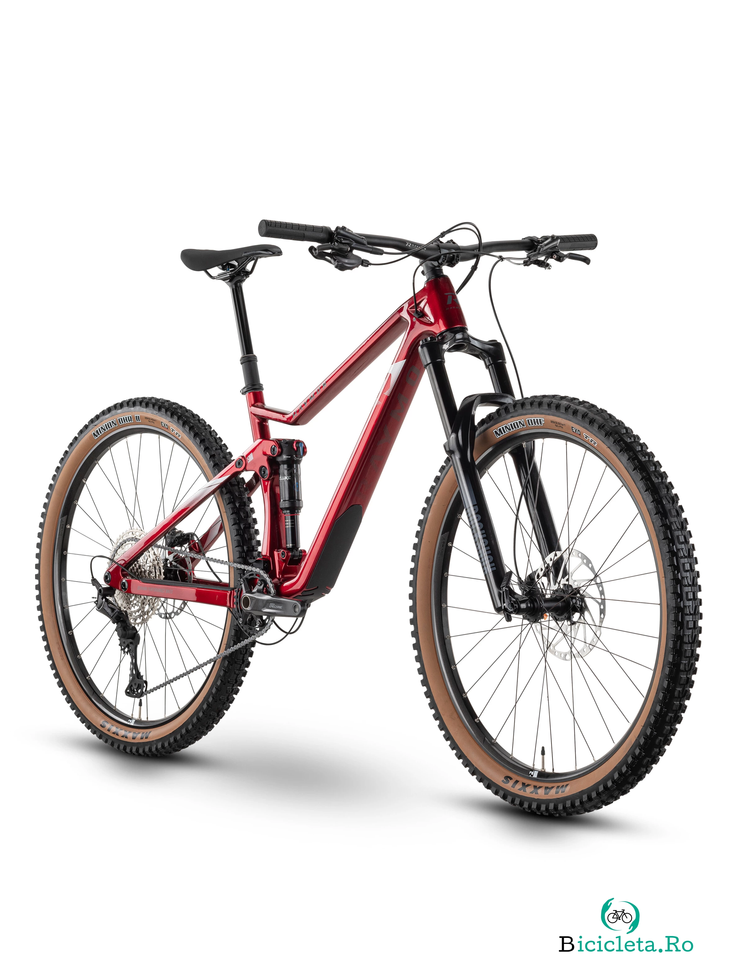 Bicicleta Full Suspension Raymon FullRay 150 9.0 - 29 Inch, L, Rosu-Alb la 9,646.00 lei ron