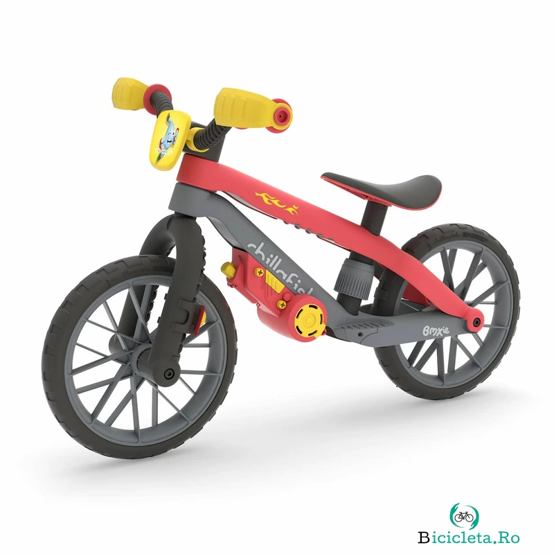 Bicicleta de echilibru BMXie Moto, Cu suruburi si surubelnita pentru copii, Cu sunete reale Vroom Vroom, Cu sa reglabila, Greutatate 3.8 Kg, 12 inch, Pentru 2 - 5 ani, Chillafish, Red