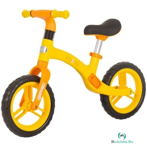 Bicicleta copii 2-5 ani, fara pedale, Zig Zag Orange Yellow, Chipolino DIKZZ02404OY